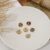 Picture of 2 PCs Eco-friendly PVD Vacuum Plating 304 Stainless Steel & Natural Shell Charms 18K Real Gold Plated