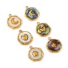 Picture of 2 PCs Eco-friendly PVD Vacuum Plating 304 Stainless Steel & Natural Shell Charms 18K Real Gold Plated