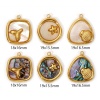 Picture of 1 Piece Eco-friendly PVD Vacuum Plating 304 Stainless Steel & Natural Shell Charms 18K Real Gold Plated
