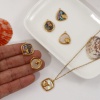 Picture of 1 Piece Eco-friendly PVD Vacuum Plating 304 Stainless Steel & Natural Shell Charms 18K Real Gold Plated