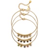 Picture of Eco-friendly PVD Vacuum Plating Stylish 18K Real Gold Plated 304 Stainless Steel & Rhinestone Box Chain Charm Anklet For Women Gift 22cm(8.7") long