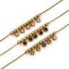 Picture of Eco-friendly PVD Vacuum Plating Stylish 18K Real Gold Plated 304 Stainless Steel & Rhinestone Box Chain Charm Anklet For Women Gift 22cm(8.7") long