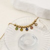 Picture of Eco-friendly PVD Vacuum Plating Stylish 18K Real Gold Plated 304 Stainless Steel & Rhinestone Box Chain Charm Anklet For Women Gift 22cm(8.7") long
