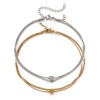Picture of 1 Piece Eco-friendly Stylish Valentine's Day Multicolor 304 Stainless Steel Curb Link Chain Heart Multilayer Layered Anklet For Women Gift 23cm(9") long