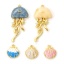 Picture of Brass Ocean Jewelry Charms 18K Gold Plated Enamel Shell Jellyfish