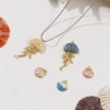 Image de 1 Pièce Breloques Bijoux d'Océan en Laiton Plaqué Or 18K Émail Coquille Méduse