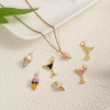 Picture of Brass Charms 18K Gold Plated Multicolor Enamel Wine Glass Ice cream