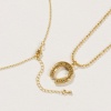 Bild von 18K Echtgold plattiert Anhänger Halskette, Messing 45cm + 5cm, Für Frauen, Blau Zirkonia Retro Geschenk, Umweltfreundlich, 1 Strang