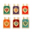Immagine di 1 Pz Ecologico Ottone Religione Pendenti Charms Connettori 18K Vero Oro Placcato Smalto Esagono Ex Voto Cuore 29mm x 17.5mm