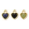 Picture of Eco-friendly Brass & Gemstone Valentine's Day Charms 18K Real Gold Plated Heart 22mm x 16mm
