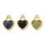 Immagine di 1 Pz Ecologico Ottone & Gemma San Valentino Ciondoli 18K Vero Oro Placcato Cuore 22mm x 16mm