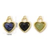 Picture of Eco-friendly Brass & Gemstone Valentine's Day Charms 18K Real Gold Plated Heart 22mm x 16mm
