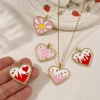 Picture of Eco-friendly Brass Valentine's Day Charms 18K Real Gold Plated Enamel Heart