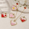 Picture of Eco-friendly Brass Valentine's Day Charms 18K Real Gold Plated Enamel Heart