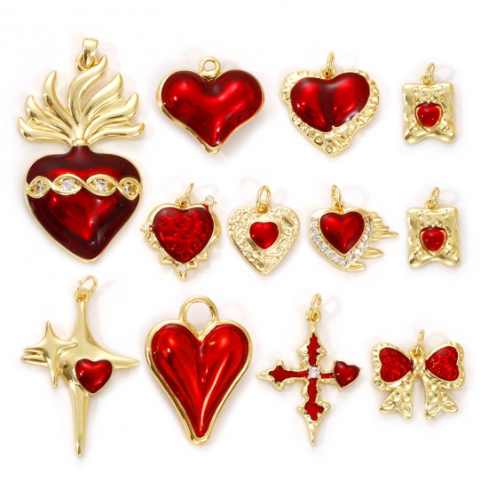 Imagen de 1 Piece Eco-friendly Brass Charms 18K Real Gold Plated Enamel