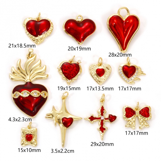Imagen de 1 Piece Eco-friendly Brass Charms 18K Real Gold Plated Enamel