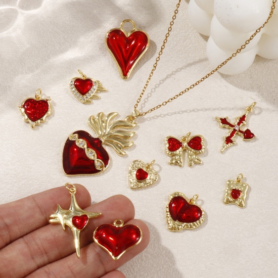 Imagen de 1 Piece Eco-friendly Brass Charms 18K Real Gold Plated Enamel