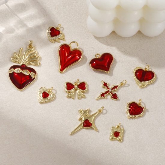 Imagen de 1 Piece Eco-friendly Brass Charms 18K Real Gold Plated Enamel