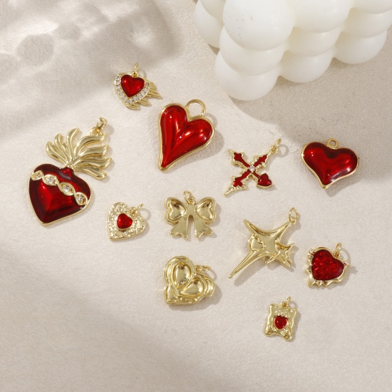 Imagen de 1 Piece Eco-friendly Brass Charms 18K Real Gold Plated Enamel