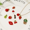Picture of 2 PCs Eco-friendly PVD Vacuum Plating 304 Stainless Steel Charms 18K Real Gold Plated Multicolor Enamel Fruit