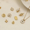 Picture of 1 Piece Eco-friendly PVD Vacuum Plating 304 Stainless Steel Charms 18K Real Gold Plated