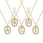 Immagine di 18K Vero Oro Placcato Catena a Cavo Ovale Collana con Ciondolo, Ottone 46cm + 6cm, Per Donne, Trasparente Cubic Zirconiae Lettera Maiuscola Messaggio " A-Z " Mobile, Squisito Elegante Regalo, Ecologico, 1 Pz