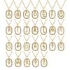 Bild von 18K Echtgold plattiert Kreuz Gliederketten Oval Anhänger Halskette, Messing 46cm + 6cm, Für Frauen, Klar Zirkonia Anfangsbuchstabe/ Großbuchstabe Message " A-Z " Beweglich, Exquisit Elegant Geschenk, Umweltfreundlich, 1 Strang