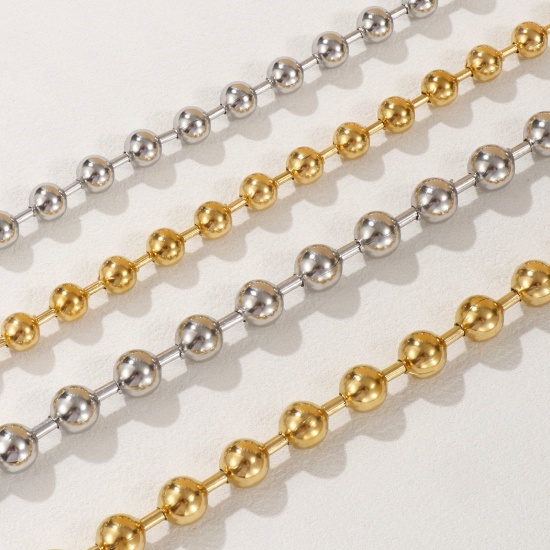 Bild von Bunt Kugelkette Kette Halskette, 304 Edelstahl 40cm + 5cm, Für Frauen, Einfach und lässig Geschenk, Umweltfreundlich