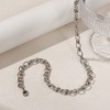 Picture of Silver Tone Paperclip Link Chain Oval Necklace, 304 Stainless Steel 40cm(15.7") + 5cm(2"), For Women, Simple & Casual Gift, Eco-friendly