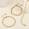 Picture of Eco-friendly PVD Vacuum Plating Exquisite 18K Real Gold Plated 304 Stainless Steel Ball Chain Anklet For Women Gift 22cm(8.7") long