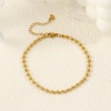 Picture of Eco-friendly PVD Vacuum Plating Exquisite 18K Real Gold Plated 304 Stainless Steel Ball Chain Anklet For Women Gift 22cm(8.7") long