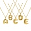 Picture of 18K Real Gold Plated Curb Link Chain Capital Alphabet Initial Letter Pendant Charm Necklace, Brass 45cm(17.7") + 5cm(2"), For Women, Message " A-Z " Exquisite Gift, Eco-friendly
