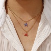 Picture of 18K Real Gold Plated Link Cable Chain Star Fish Pendant Charm Necklace, 304 Stainless Steel 45cm(17.7") + 5cm(2"), For Women, Spot Enamel Exquisite Ocean Jewelry Gift, Eco-friendly PVD Vacuum Plating