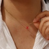 Picture of 18K Real Gold Plated Link Cable Chain Star Fish Pendant Charm Necklace, 304 Stainless Steel 45cm(17.7") + 5cm(2"), For Women, Spot Enamel Exquisite Ocean Jewelry Gift, Eco-friendly PVD Vacuum Plating