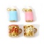 1 Piece Eco-friendly PVD Vacuum Plating 304 Stainless Steel Charms 18K Real Gold Plated Enamel Milk Bottle Cup 3D の画像