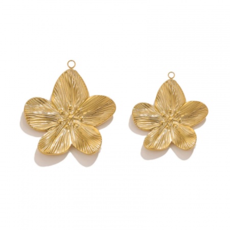 Picture of Eco-friendly PVD Vacuum Plating 304 Stainless Steel Retro Pendants Flower
