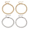 Picture of Eco-friendly PVD Vacuum Plating Stylish Multicolor 304 Stainless Steel Link Cable Chain Anklet Unisex 22cm(8.7") long