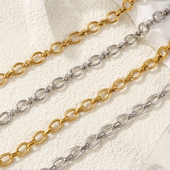Image de 1 Piece Eco-friendly PVD Vacuum Plating Stylish Multicolor 304 Stainless Steel Link Cable Chain Anklet Unisex 22cm(8.7") long