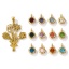 Picture of Eco-friendly PVD Vacuum Plating 304 Stainless Steel Birthstone Charm Pendant 18K Gold Plated Flower
