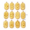 Picture of Eco-friendly PVD Vacuum Plating 304 Stainless Steel Charms 18K Real Gold Plated Oval Clear Cubic Zirconia 25mm x 13mm