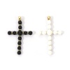Picture of Eco-friendly Brass Religious Charms 18K Real Gold Plated Enamel Cross 3.6cm x 2.3cm