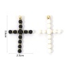 Picture of Eco-friendly Brass Religious Charms 18K Real Gold Plated Enamel Cross 3.6cm x 2.3cm