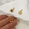 Picture of Eco-friendly Brass & Gemstone Charms 18K Real Gold Plated Flower 16mm x 10mm