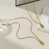 Bild von 18K Real Gold Plated Box Chain Oval Pendant Charm Necklace, 304 Stainless Steel 45cm(17.7") + 5cm(2"), Unisex, Clear Cubic Zirconia Exquisite Gift, Eco-friendly PVD Vacuum Plating, 1 Piece