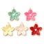 Immagine di 1 Pz Placcatura Sottovuoto PVD Ecologica 304 Acciaio Inossidabile Ciondoli 18K Vero Oro Placcato Smalto Fiore Perla Imitato Acrilico 25mm x 23mm