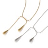 Bild von Bunt Schlangenkette Tropfen Halskette, 304 Edelstahl 80cm, Für Frauen, Elegant Geschenk, Umweltfreundlich