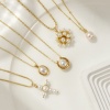 Bild von 18K Real Gold Plated Pendant Charm Necklace, Brass For Women, White Dainty Gift, Eco-friendly, 1 Piece