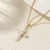 Bild von 18K Real Gold Plated Pendant Charm Necklace, Brass For Women, White Dainty Gift, Eco-friendly, 1 Piece