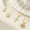 Bild von 18K Real Gold Plated Pendant Charm Necklace, Brass For Women, White Dainty Gift, Eco-friendly, 1 Piece