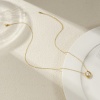 Bild von 18K Real Gold Plated Pendant Charm Necklace, Brass For Women, White Dainty Gift, Eco-friendly, 1 Piece